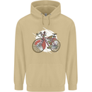 Cycling Steampunk Bicycle Bike Cyclist Mens 80% Cotton Hoodie Sand