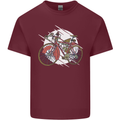 Cycling Steampunk Bicycle Bike Cyclist Mens Cotton T-Shirt Tee Top Maroon