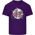 Cycling Steampunk Bicycle Bike Cyclist Mens Cotton T-Shirt Tee Top Purple