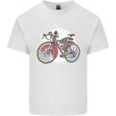 Cycling Steampunk Bicycle Bike Cyclist Mens Cotton T-Shirt Tee Top White