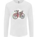 Cycling Steampunk Bicycle Bike Cyclist Mens Long Sleeve T-Shirt White