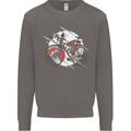 Cycling Steampunk Bicycle Bike Cyclist Mens Sweatshirt Jumper Charcoal