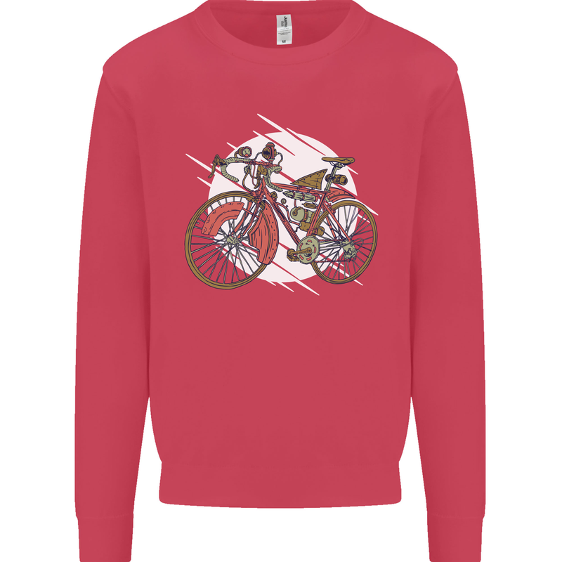 Cycling Steampunk Bicycle Bike Cyclist Mens Sweatshirt Jumper Heliconia