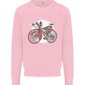 Cycling Steampunk Bicycle Bike Cyclist Mens Sweatshirt Jumper Light Pink