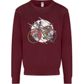 Cycling Steampunk Bicycle Bike Cyclist Mens Sweatshirt Jumper Maroon