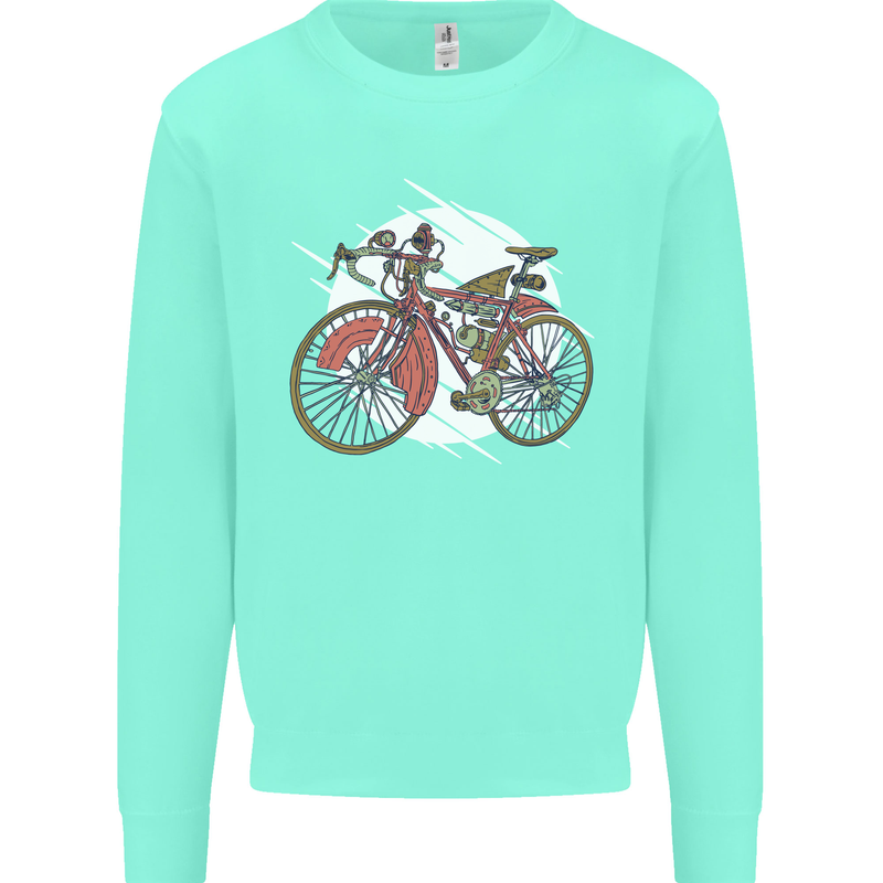 Cycling Steampunk Bicycle Bike Cyclist Mens Sweatshirt Jumper Peppermint