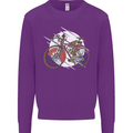 Cycling Steampunk Bicycle Bike Cyclist Mens Sweatshirt Jumper Purple