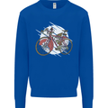 Cycling Steampunk Bicycle Bike Cyclist Mens Sweatshirt Jumper Royal Blue