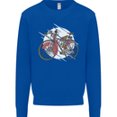 Cycling Steampunk Bicycle Bike Cyclist Mens Sweatshirt Jumper Royal Blue