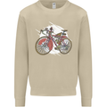 Cycling Steampunk Bicycle Bike Cyclist Mens Sweatshirt Jumper Sand