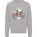 Cycling Steampunk Bicycle Bike Cyclist Mens Sweatshirt Jumper Sports Grey
