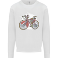 Cycling Steampunk Bicycle Bike Cyclist Mens Sweatshirt Jumper White