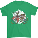 Cycling Steampunk Bicycle Bike Cyclist Mens T-Shirt Cotton Gildan Irish Green