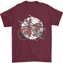 Cycling Steampunk Bicycle Bike Cyclist Mens T-Shirt Cotton Gildan Maroon
