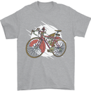 Cycling Steampunk Bicycle Bike Cyclist Mens T-Shirt Cotton Gildan Sports Grey