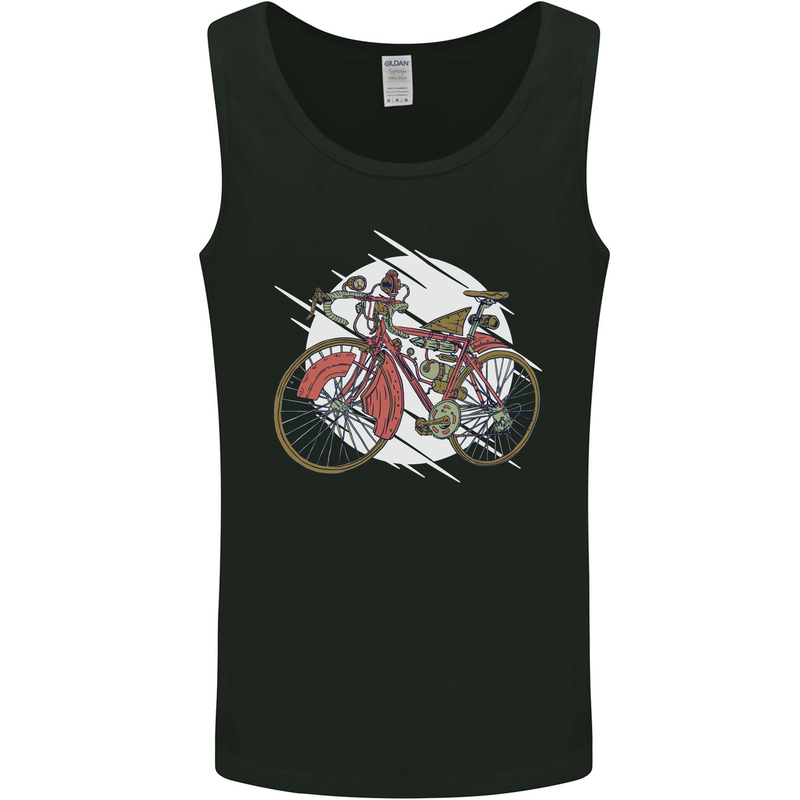 Cycling Steampunk Bicycle Bike Cyclist Mens Vest Tank Top Black