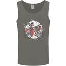 Cycling Steampunk Bicycle Bike Cyclist Mens Vest Tank Top Charcoal