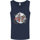 Cycling Steampunk Bicycle Bike Cyclist Mens Vest Tank Top Navy Blue