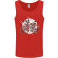 Cycling Steampunk Bicycle Bike Cyclist Mens Vest Tank Top Red