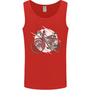 Cycling Steampunk Bicycle Bike Cyclist Mens Vest Tank Top Red