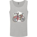 Cycling Steampunk Bicycle Bike Cyclist Mens Vest Tank Top Sports Grey