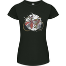 Cycling Steampunk Bicycle Bike Cyclist Womens Petite Cut T-Shirt Black