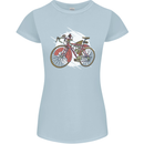 Cycling Steampunk Bicycle Bike Cyclist Womens Petite Cut T-Shirt Light Blue