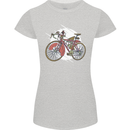 Cycling Steampunk Bicycle Bike Cyclist Womens Petite Cut T-Shirt Sports Grey