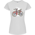 Cycling Steampunk Bicycle Bike Cyclist Womens Petite Cut T-Shirt White