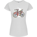 Cycling Steampunk Bicycle Bike Cyclist Womens Petite Cut T-Shirt White
