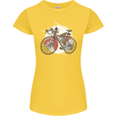 Cycling Steampunk Bicycle Bike Cyclist Womens Petite Cut T-Shirt Yellow