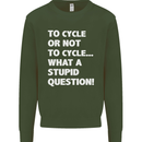 Cycling To Cycle Funny Cyclist Bicycle Bike Kids Sweatshirt Jumper Forest Green