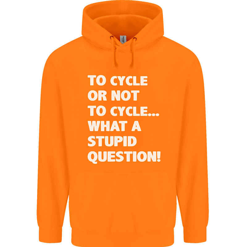 Cycling To Cycle Funny Cyclist Bicycle Bike Mens 80% Cotton Hoodie Orange