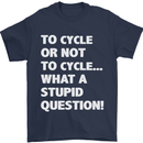 Cycling To Cycle Funny Cyclist Bicycle Bike Mens T-Shirt Cotton Gildan Navy Blue