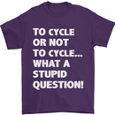 Cycling To Cycle Funny Cyclist Bicycle Bike Mens T-Shirt Cotton Gildan Purple