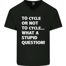 Cycling To Cycle Funny Cyclist Bicycle Bike Mens V-Neck Cotton T-Shirt Black