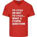 Cycling To Cycle Funny Cyclist Bicycle Bike Mens V-Neck Cotton T-Shirt Red