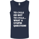 Cycling To Cycle Funny Cyclist Bicycle Bike Mens Vest Tank Top Navy Blue
