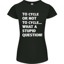 Cycling To Cycle Funny Cyclist Bicycle Bike Womens Petite Cut T-Shirt Black