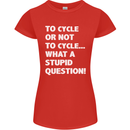 Cycling To Cycle Funny Cyclist Bicycle Bike Womens Petite Cut T-Shirt Red