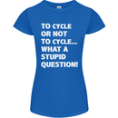 Cycling To Cycle Funny Cyclist Bicycle Bike Womens Petite Cut T-Shirt Royal Blue
