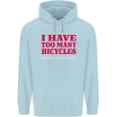 Cycling Too Many Bicycles Said No Cyclist Childrens Kids Hoodie Light Blue