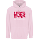 Cycling Too Many Bicycles Said No Cyclist Childrens Kids Hoodie Light Pink