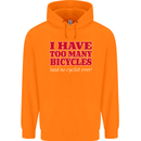 Cycling Too Many Bicycles Said No Cyclist Childrens Kids Hoodie Orange