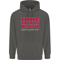 Cycling Too Many Bicycles Said No Cyclist Childrens Kids Hoodie Storm Grey