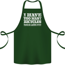 Cycling Too Many Bicycles Said No Cyclist Cotton Apron 100% Organic Forest Green
