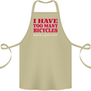 Cycling Too Many Bicycles Said No Cyclist Cotton Apron 100% Organic Khaki