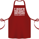 Cycling Too Many Bicycles Said No Cyclist Cotton Apron 100% Organic Maroon