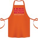 Cycling Too Many Bicycles Said No Cyclist Cotton Apron 100% Organic Orange