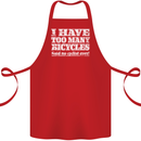 Cycling Too Many Bicycles Said No Cyclist Cotton Apron 100% Organic Red